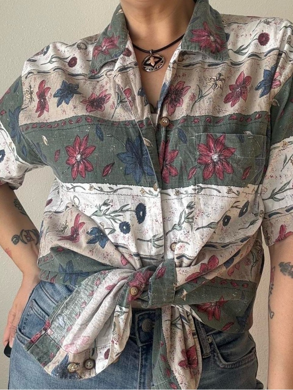 krazy Kat button down short sleeve vintage shirt